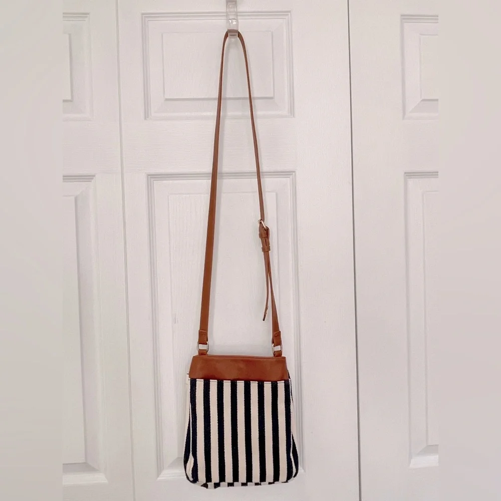 Francesca’s Small Crossbody Bag (Striped Canvas)